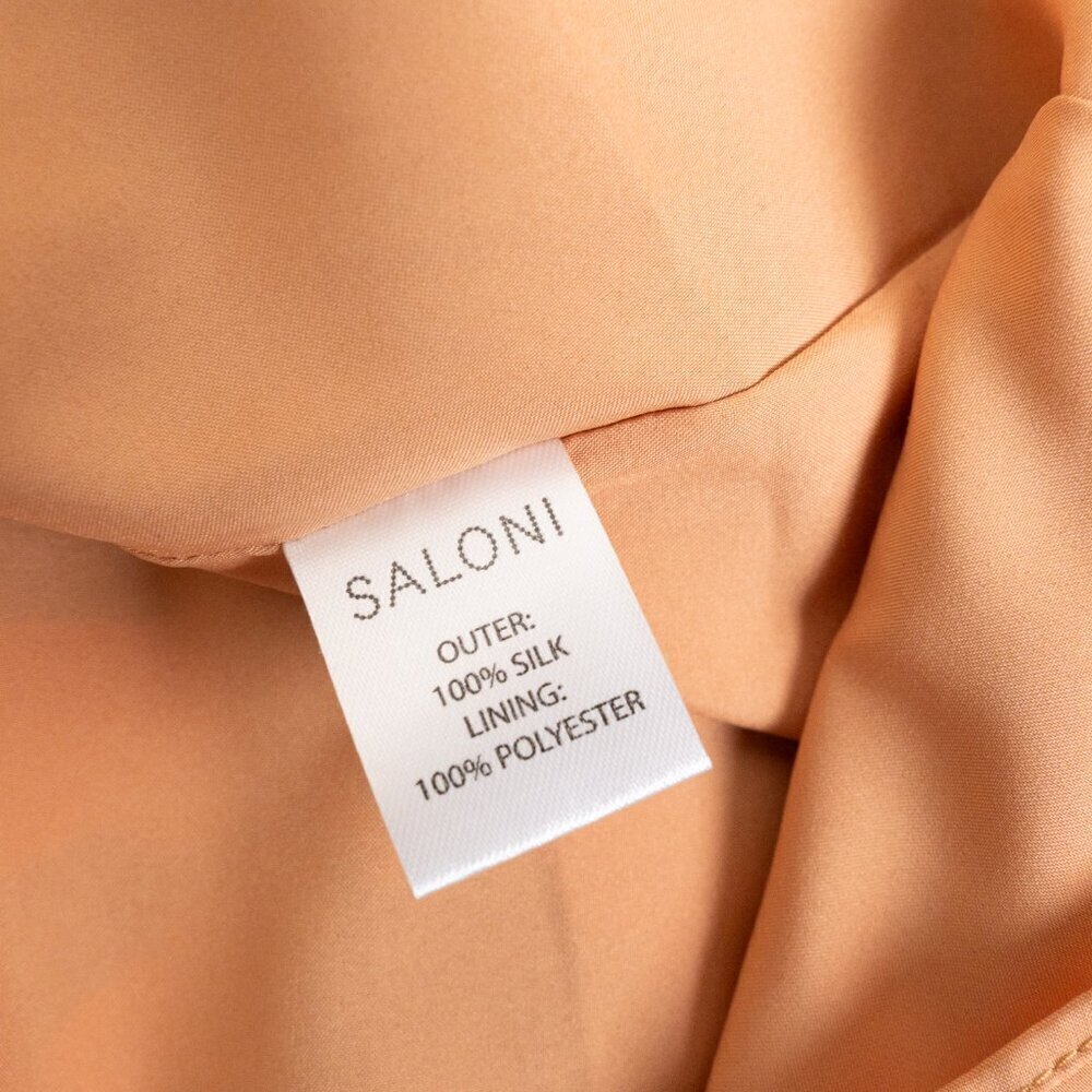 Saloni Jamie Short Dress 100% Silk Floral Beaded Bow Size 0 / XS - Picture 14 of 15